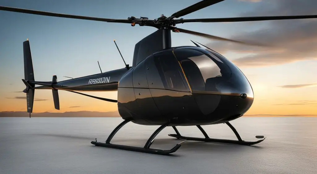 Robinson R22 helicopter compact design