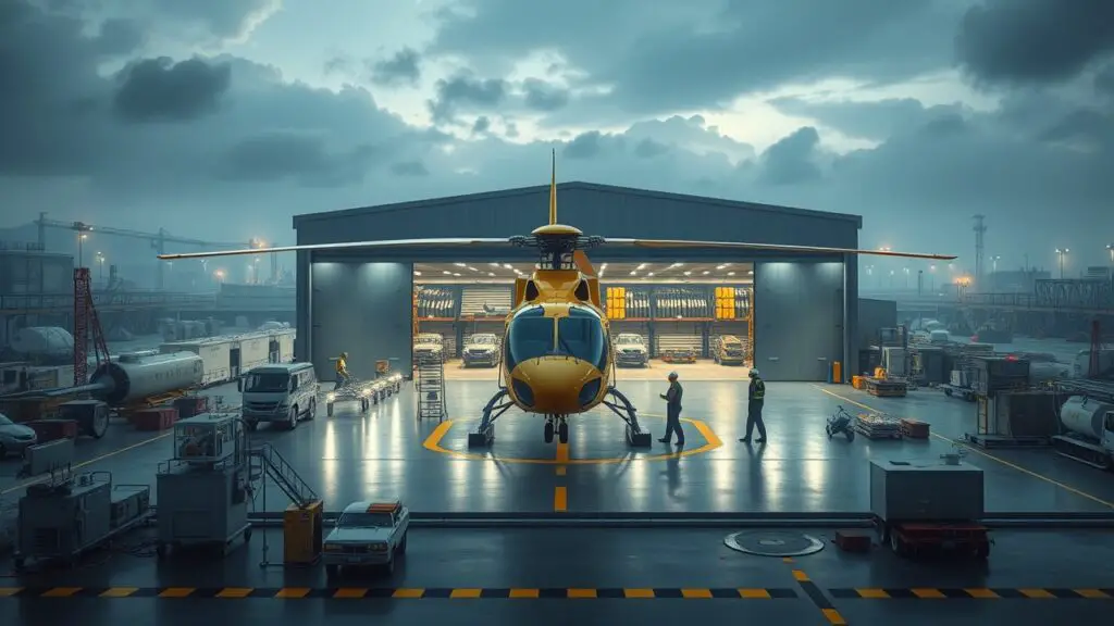Helicopter Manufacturing Facilities with Skilled