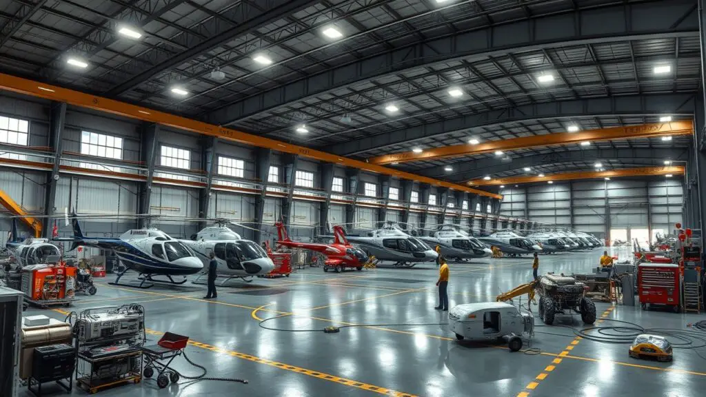 Helicopter Manufacturing Facilities with Skilled
