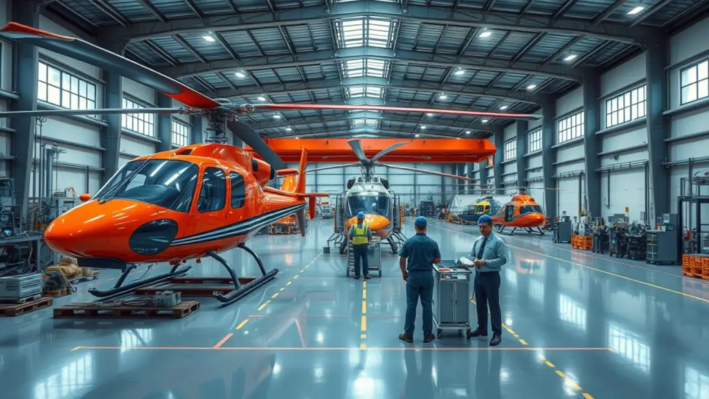 Helicopter Manufacturing Facilities with Skilled