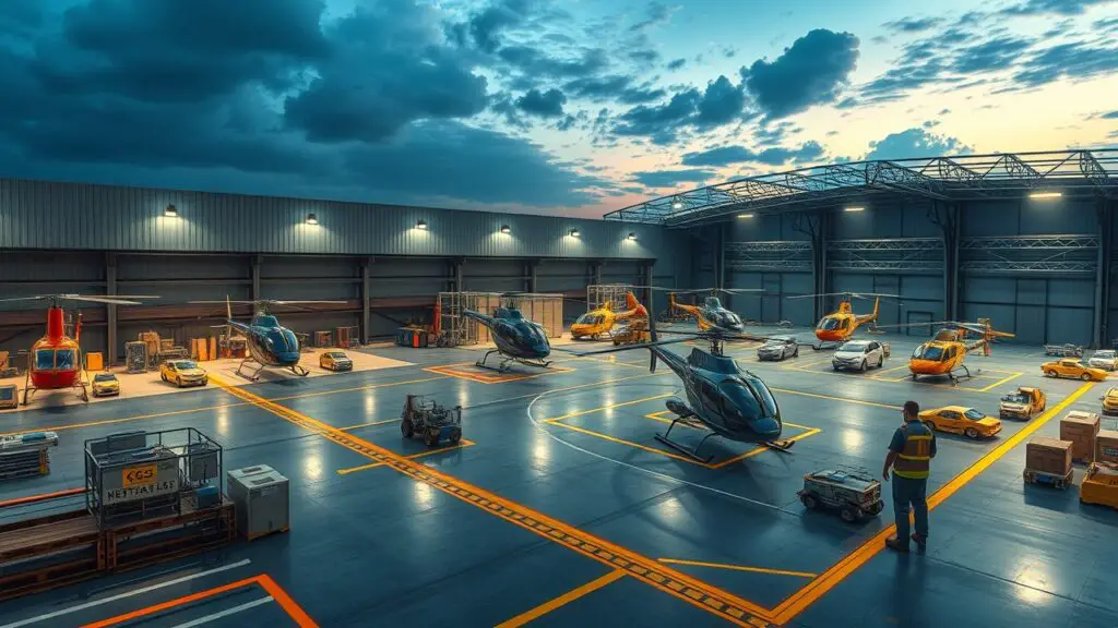 Helicopter Manufacturing Facilities with Skilled