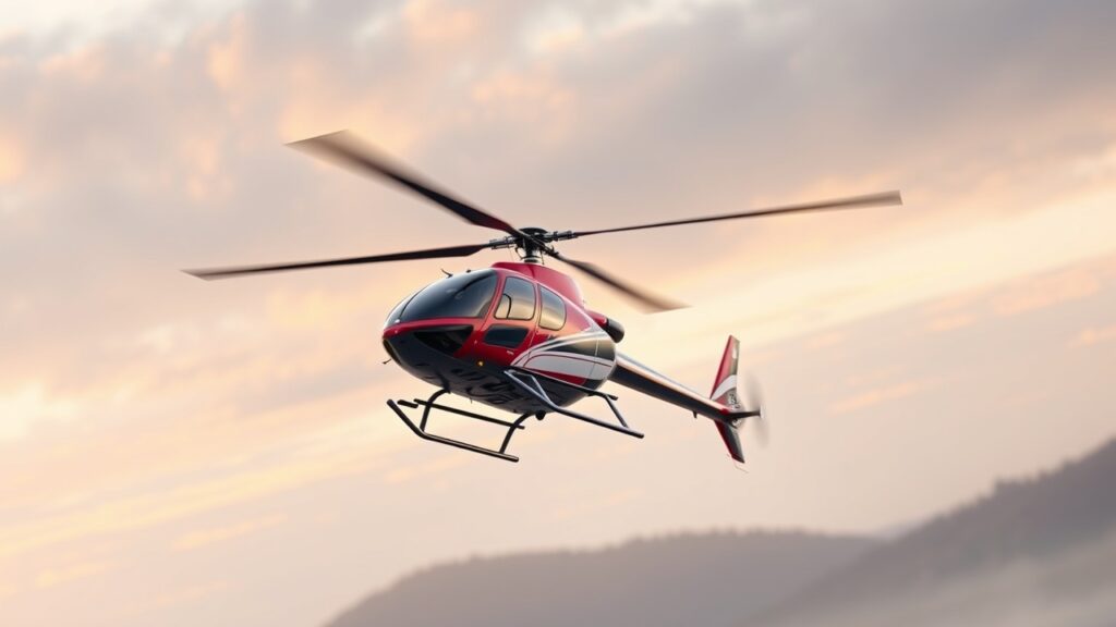 Single Rotor Helicopter Flying
