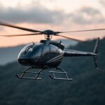 Single Rotor Helicopter Flying