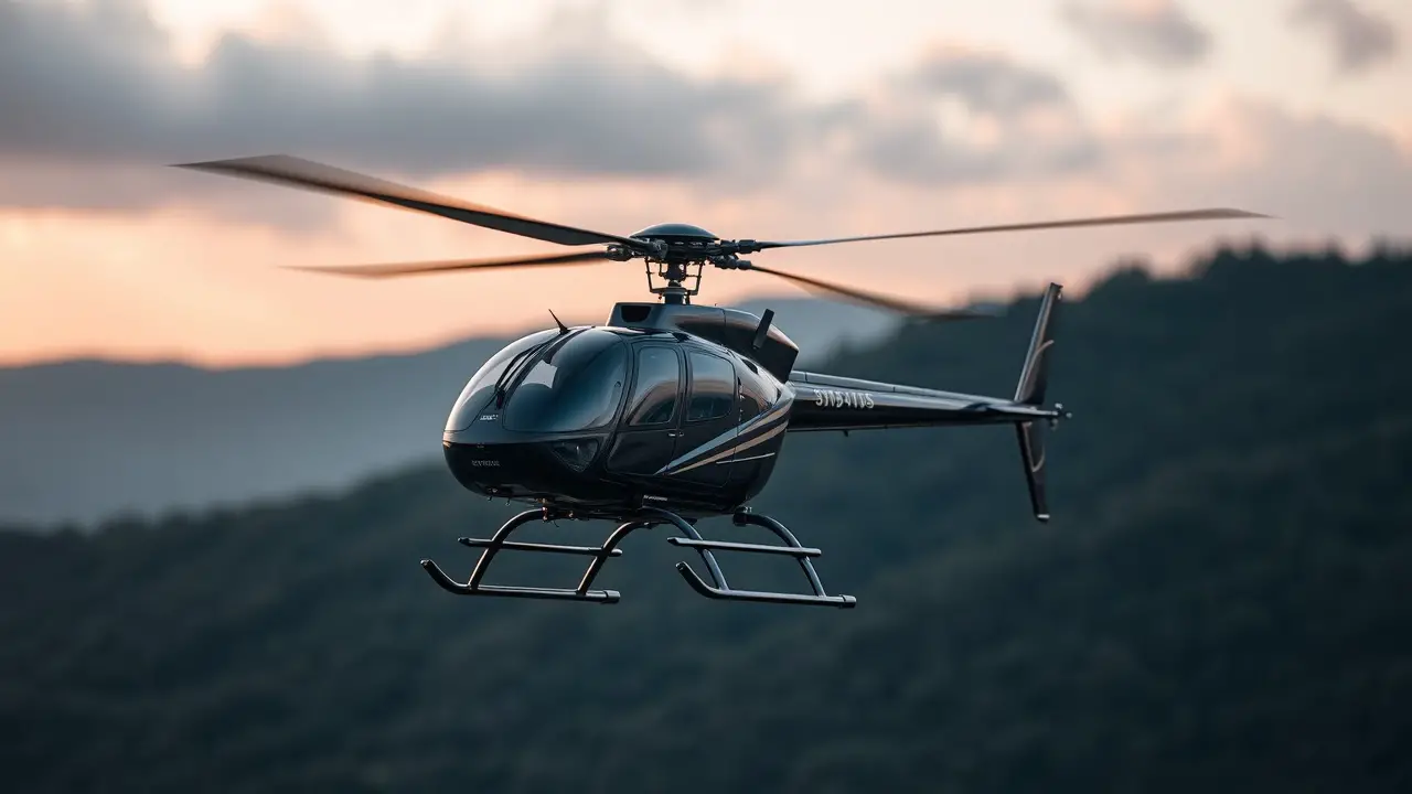Single Rotor Helicopter Flying