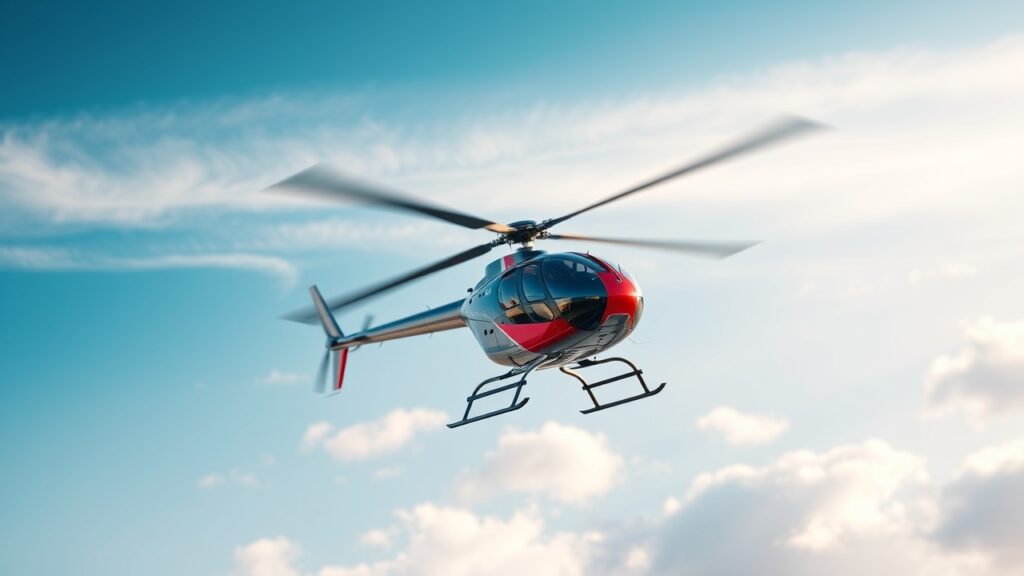 Single Rotor Helicopter Flying