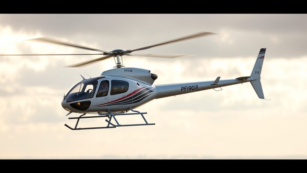 Single Rotor Helicopter Flying